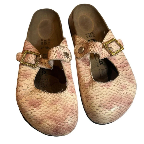 BIRKENSTOCK Betula MARYJANE Clogs RHINESTONE Snakeskin GLITTER EUR 39 US 8-8.5 - Picture 2 of 4